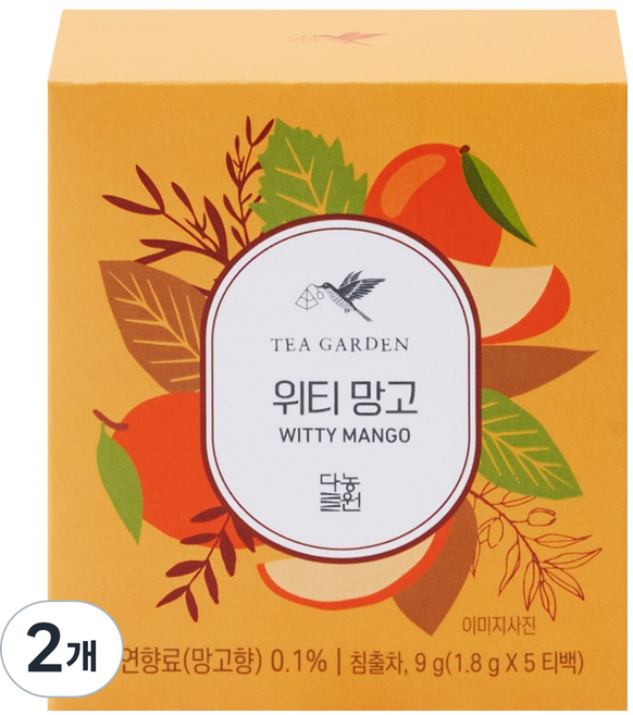 다농원 허브 블렌딩티 위티 망고, 1.8g, 2개, 5개입