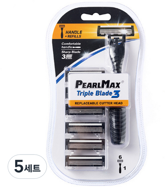 드위트리 프리미엄 MAX 3단 일회용 면도기 + 리필 면도날, 5세트