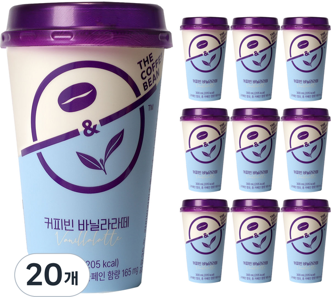 The Coffee Bean 香草拿鐵杯裝咖啡, 300ml, 20個