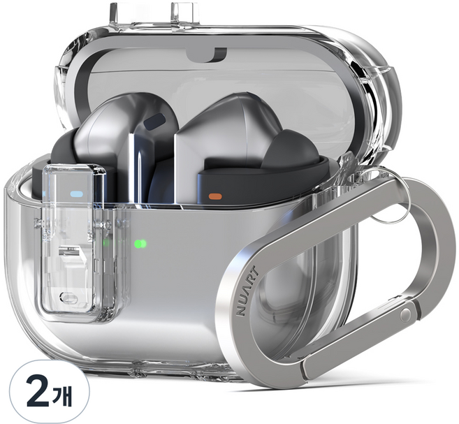 누아트 변색방지 락 범퍼 TPU 케이스, 투명, 2개, 갤럭시버즈3/버즈3프로/버즈3FE