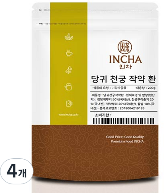 인차 당귀천궁작약환, 4개, 200g