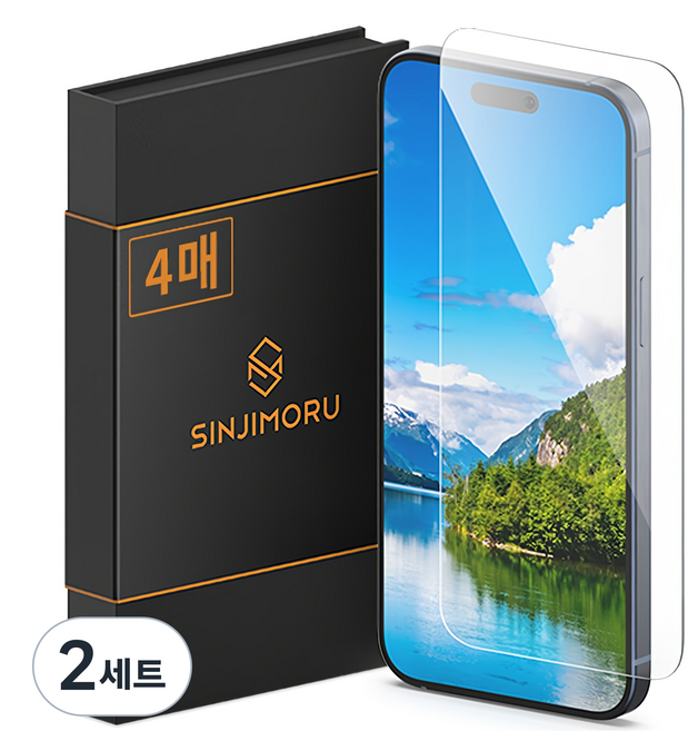 신지모루 신지글래스 2.5D 강화유리 휴대폰 액정보호필름 4p, 2세트