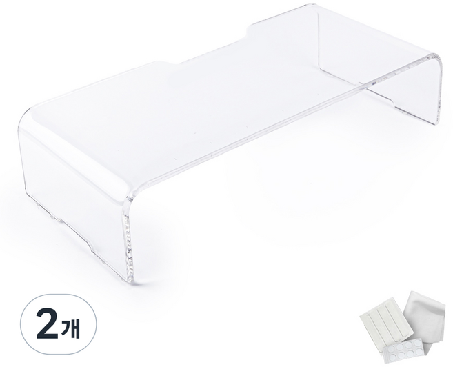 일렉싱크 높은 아크릴 모니터 받침대 470mm, 투명 아크릴, 2개