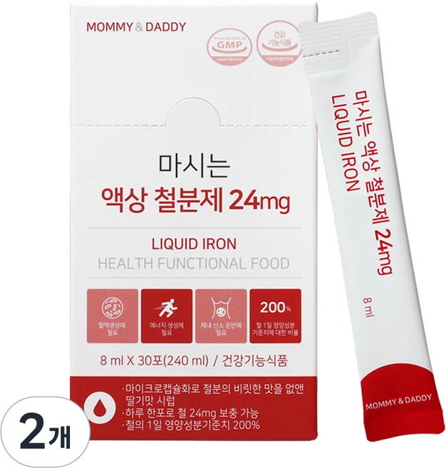 마미앤대디 마시는 액상 철분제 24mg, 240ml, 2개 - 쿠팡