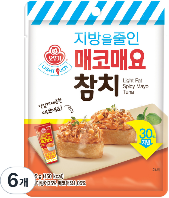 OTOKI 不倒翁 LIGHT&JOY 減脂辣味鮪魚隨身包 95ml, 6個, 95g
