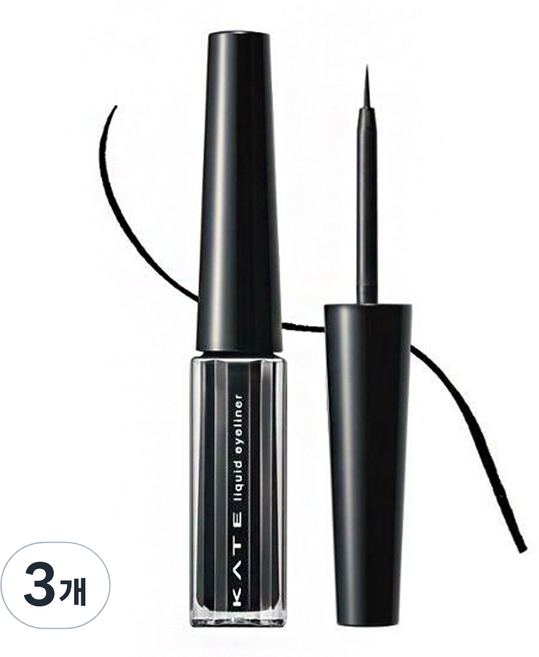 케이트 젤 C 리퀴드 아이라이너 1.5ml, BK-1 글로우블랙, 3개