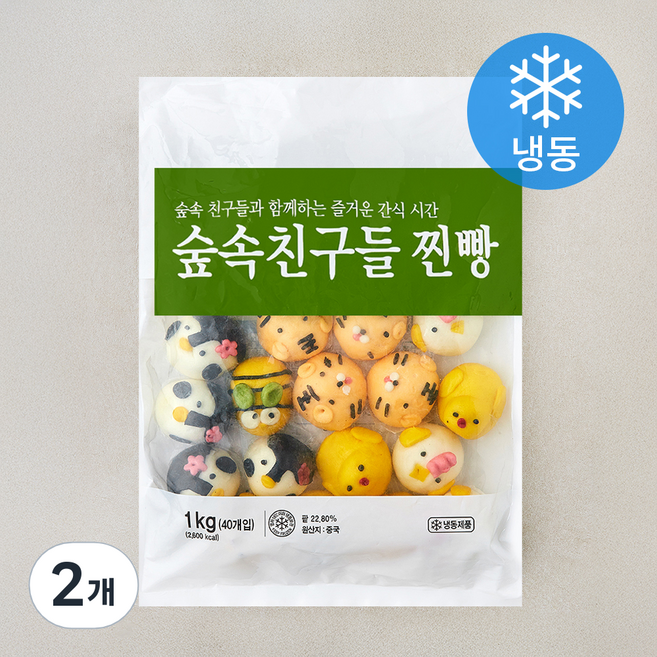 세미원 숲속친구들 찐빵 (냉동), 25g, 2개, 40개입