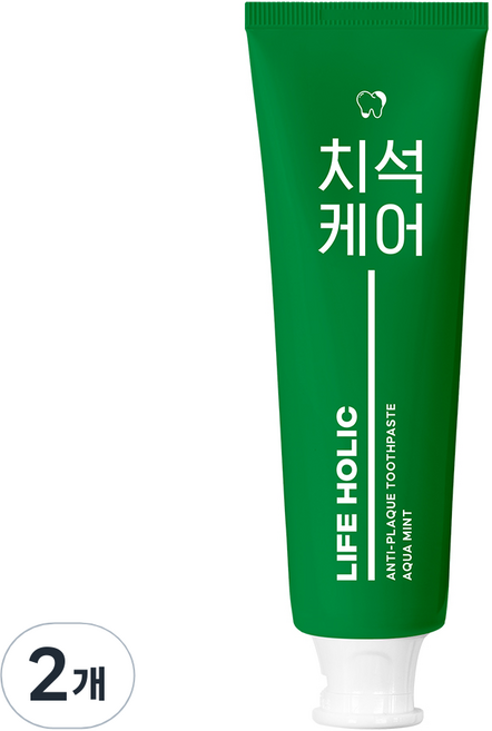 라이프홀릭 치석케어 치약 아쿠아민트향, 100g, 2개