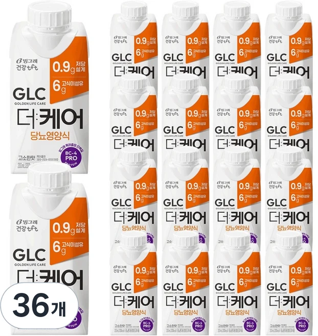 티에프티 GLC 더케어 당뇨영양식 고소한맛, 200ml, 36개 - 쿠팡