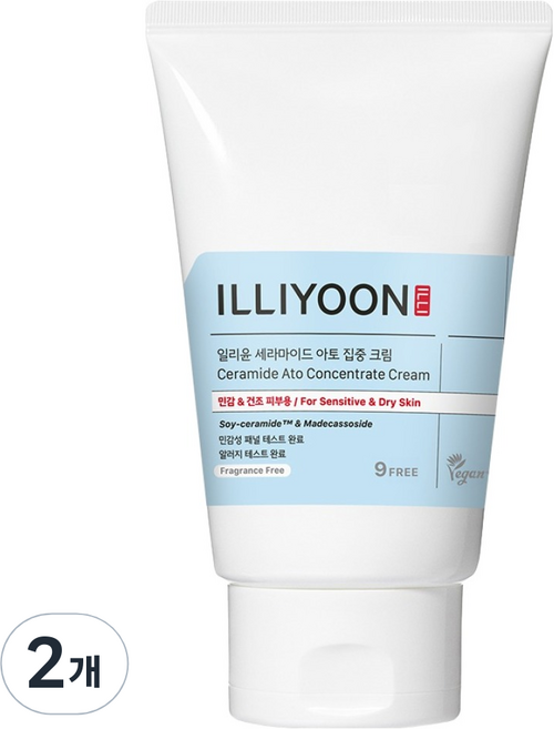 일리윤 세라마이드 아토 집중 크림 무향, 200ml, 2개