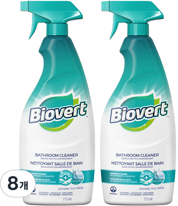 바이오벌트 욕실클리너 프레쉬레인향, 8개, 715ml