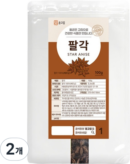 윤고집 팔각, 100g, 2개