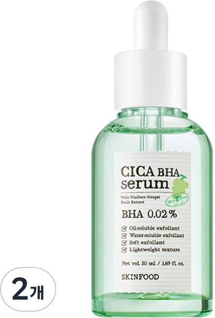 SKINFOOD 麝香葡萄積雪草BHA精華液, 50ml, 2個