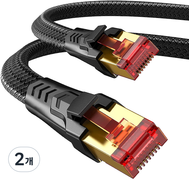 코드웨이 CAT8 랜선 초고속 인터넷 랜케이블, 2개, 0.5m