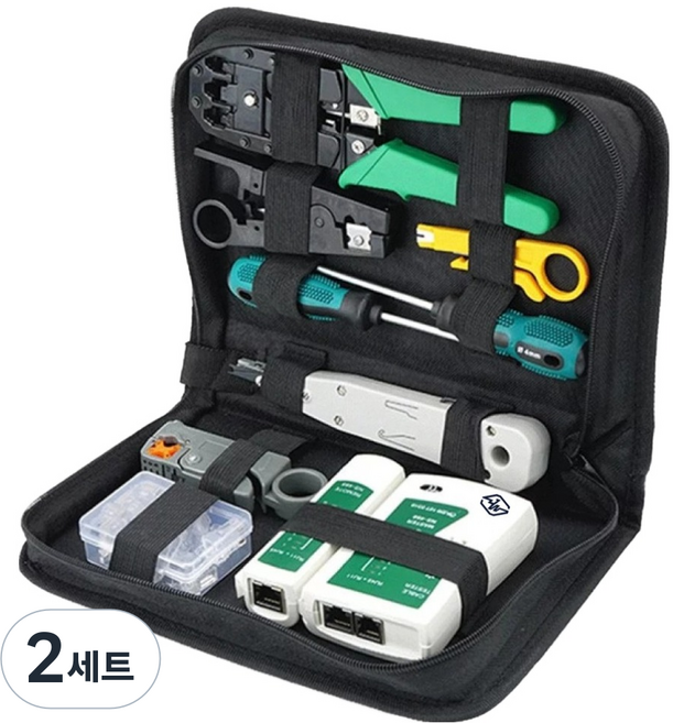 종원 랜 압착기 랜테 스터기 커넥터 인터넷랜선 네트워크 공구 랜툴세트 RJ45, 2세트