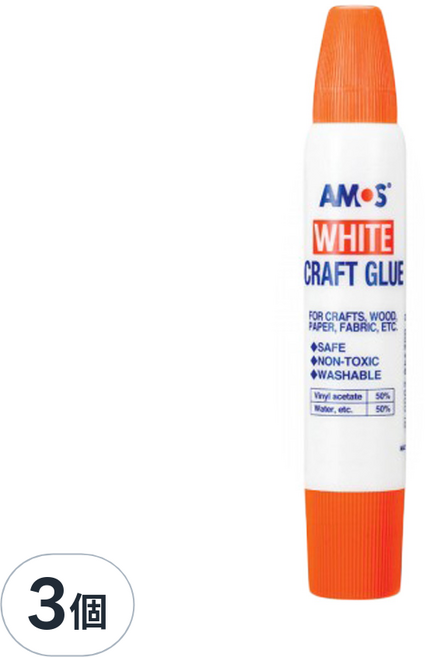 AMOS 阿摩司 雙頭白膠, 34ml, 3個