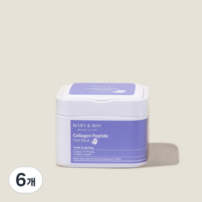 마리엔메이 콜라겐 펩타이드 바이탈 뽑아쓰는 마스크팩, 30개입, 6개