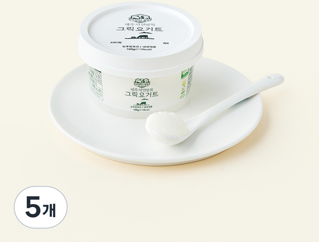 아침미소목장 동물복지 인증 자연방목 그릭요거트, 100g, 5개