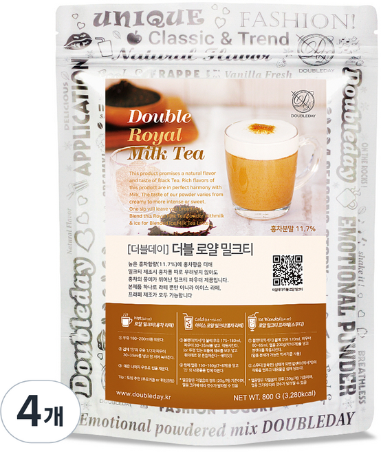 더블데이 로얄 밀크티 파우더, 800g, 1개입, 4개