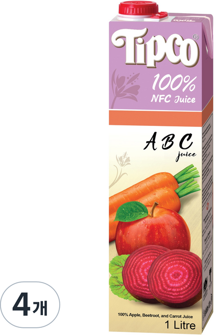 팁코 ABC 주스, 1L, 4개