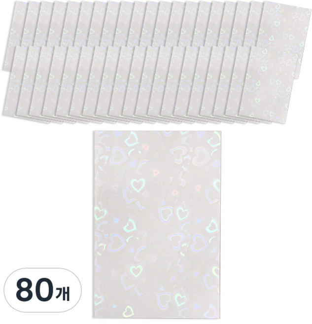 투영디자인 파스텔 컬러 슬리브, 화이트, 80개