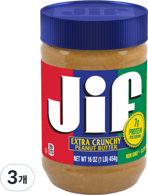 Jif 크런치 땅콩버터, 454g, 3개