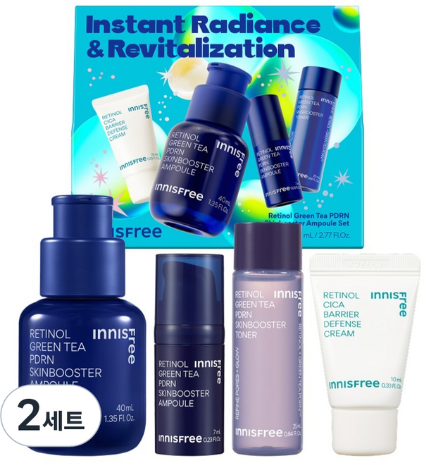 INNISFREE 假日視黃醇綠茶PDRN肌膚活化安瓶4件組, 2套