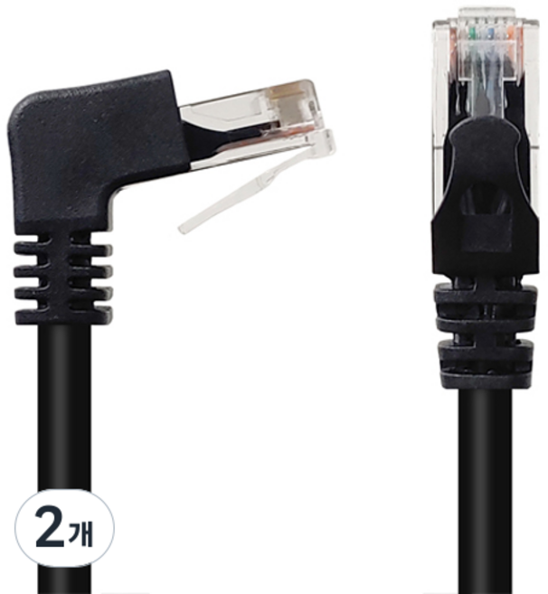 넥스트링크 UTP CAT.6 랜케이블 인터넷 랜선 하향 꺾임, 2개, 2m