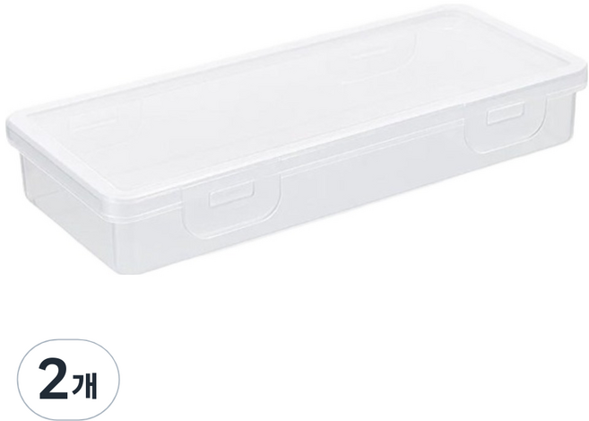 투데이리빙 사각 필통 케이스 CD_OOS_AL053A, 투명, 2개