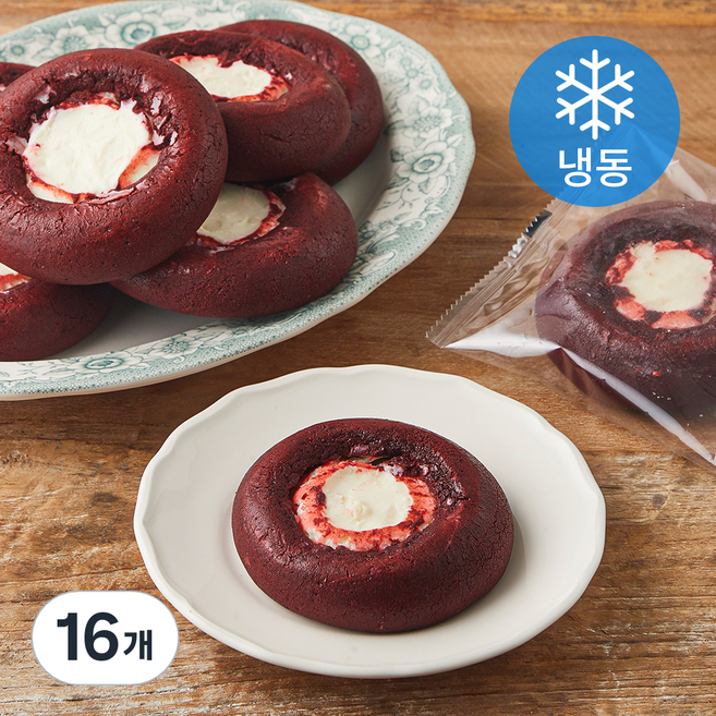 더블스윗 레드벨벳 크림치즈 르뱅쿠키 (냉동), 100g, 1개입, 16개