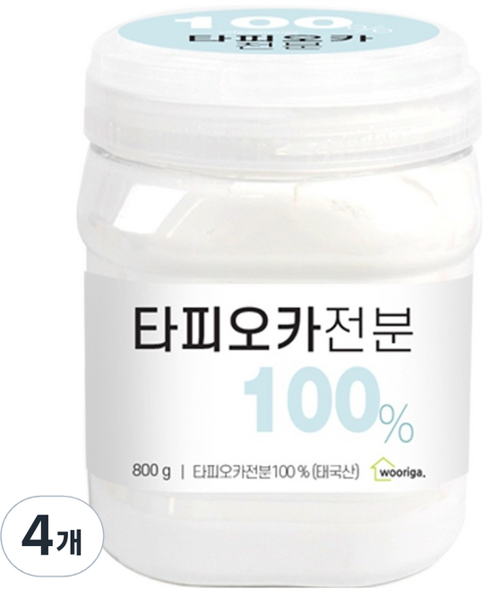 우리가스토리 타피오카 전분, 800g, 4개