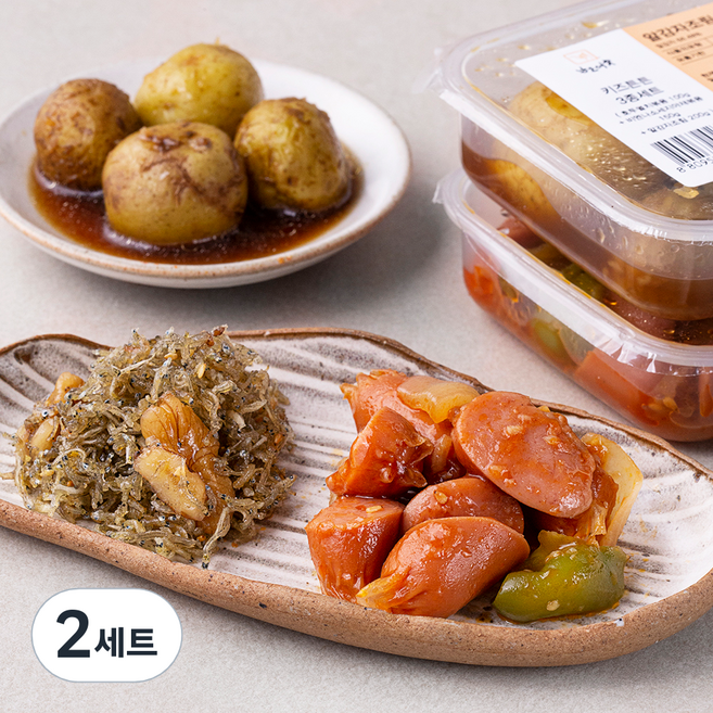남도애꽃 키즈튼튼반찬 호두멸치볶음 100g + 비엔나 소세지 야채볶음 150g + 알감자조림 200g, 2세트