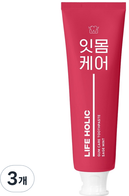라이프홀릭 잇몸케어 치약 세이지민트향, 100g, 3개
