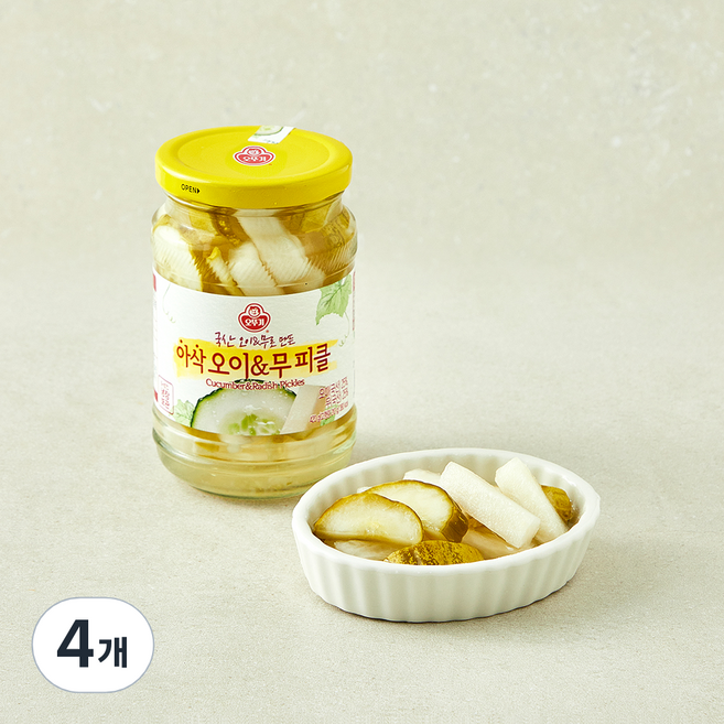 오뚜기 아삭 오이 & 무 피클, 420g, 4개