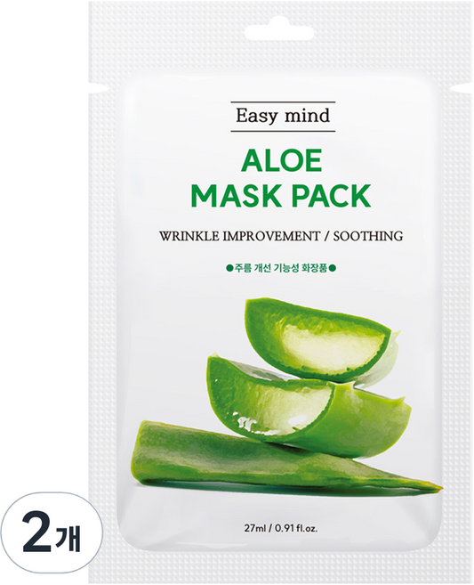 이지마인드 주름개선 마스크팩 알로에, 2개, 10개입