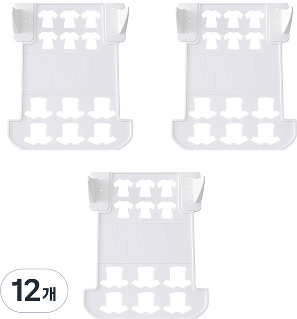쏠라프 차곡차곡 드레스 옷정리 트레이, 화이트, 12개