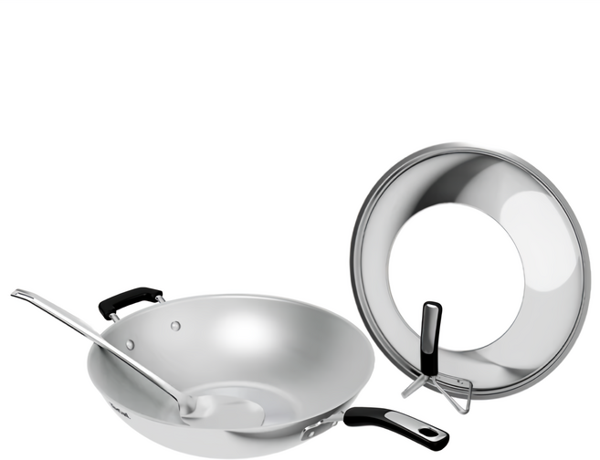 Tefal 特福 電磁爐適用 Savory頂級不鏽鋼 32cm炒菜鍋組合, 1套, 單柄炒鍋 + 鍋蓋 + 鍋鏟, 銀色