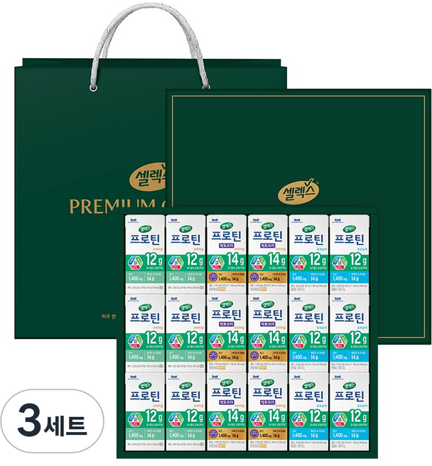 셀렉스 프로틴 음료 3종 x 6p 종합세트 3호 + 쇼핑백, 190ml, 3세트