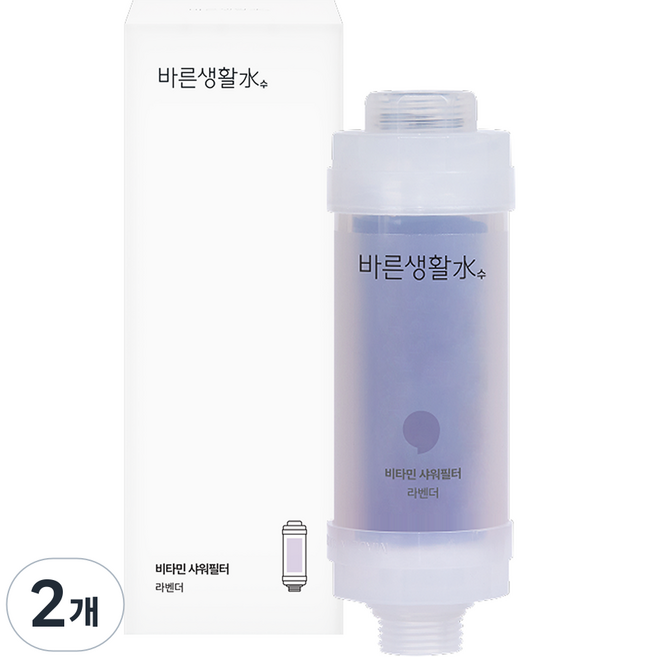 바른생활수 염소 제거 비타민 샤워필터, 2개, 라벤더
