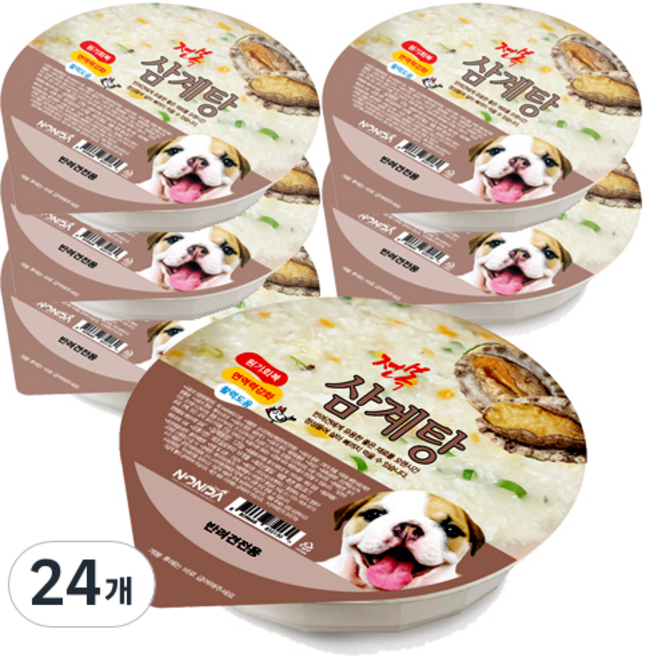 논다 강아지 간식, 전복삼계탕, 120g, 24개