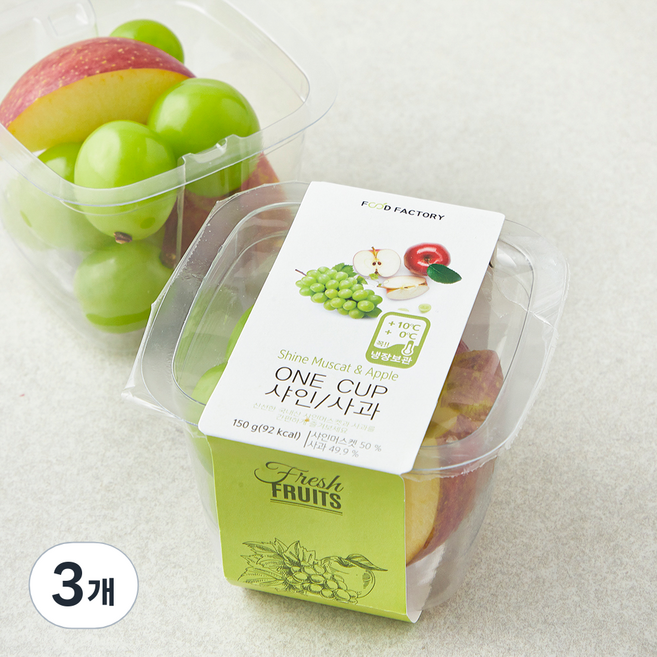가족 ONE CUP 샤인머스켓 + 사과, 150g, 1개입, 3개