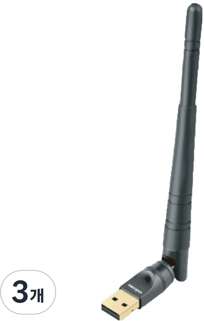 유니콘 블루투스 6.0 안테나형 동글 멀티 무선 송수신 USB리시버 어댑터, XB-600TA, 블랙, 3개