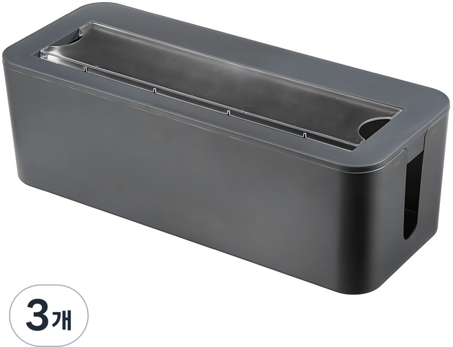 코멧 멀티탭 케이블 정리함, 다크그레이, 3개