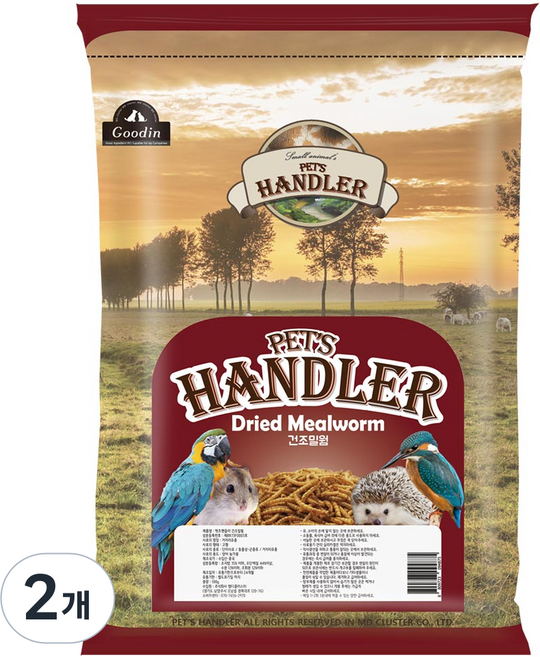 펫츠핸들러 햄스터 앤 고슴도치 영양간식 건조밀웜 오리지널 리필형, 100g, 2개