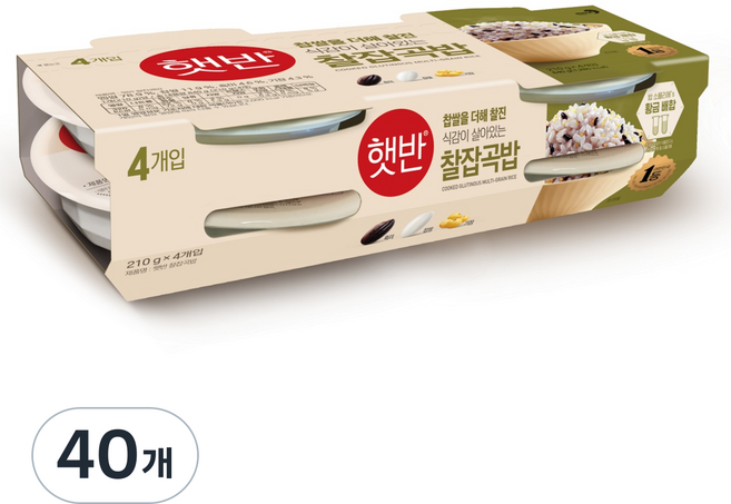 햇반 찰잡곡밥, 210g, 40개