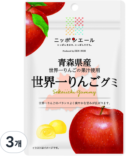 닛폰에일 아오모리 세카이치 사과 구미, 40g, 3개