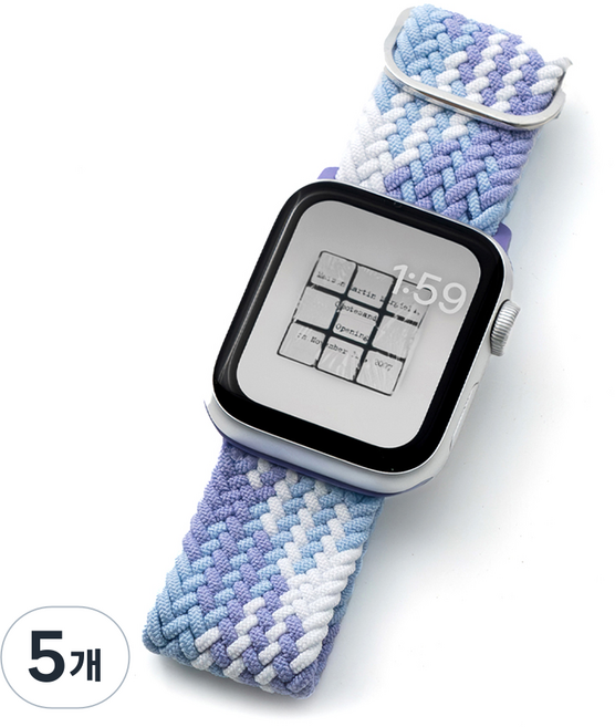 NUART Apple Watch 相容尼龍單圈錶帶, 棉花糖, 5個