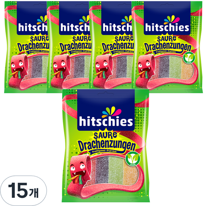 hitschies 希趣樂 水果風味酸扁帶軟糖, 125g, 15包