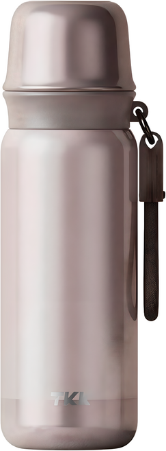 TKK 悅途附杯保溫瓶 316不鏽鋼, 粉砂金, 1個, 500ml