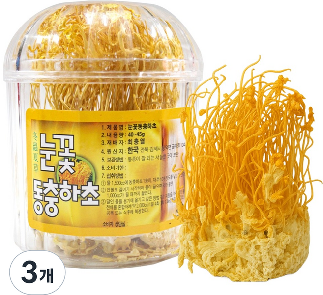 동광한방몰 눈꽃동충하초, 40g, 3개